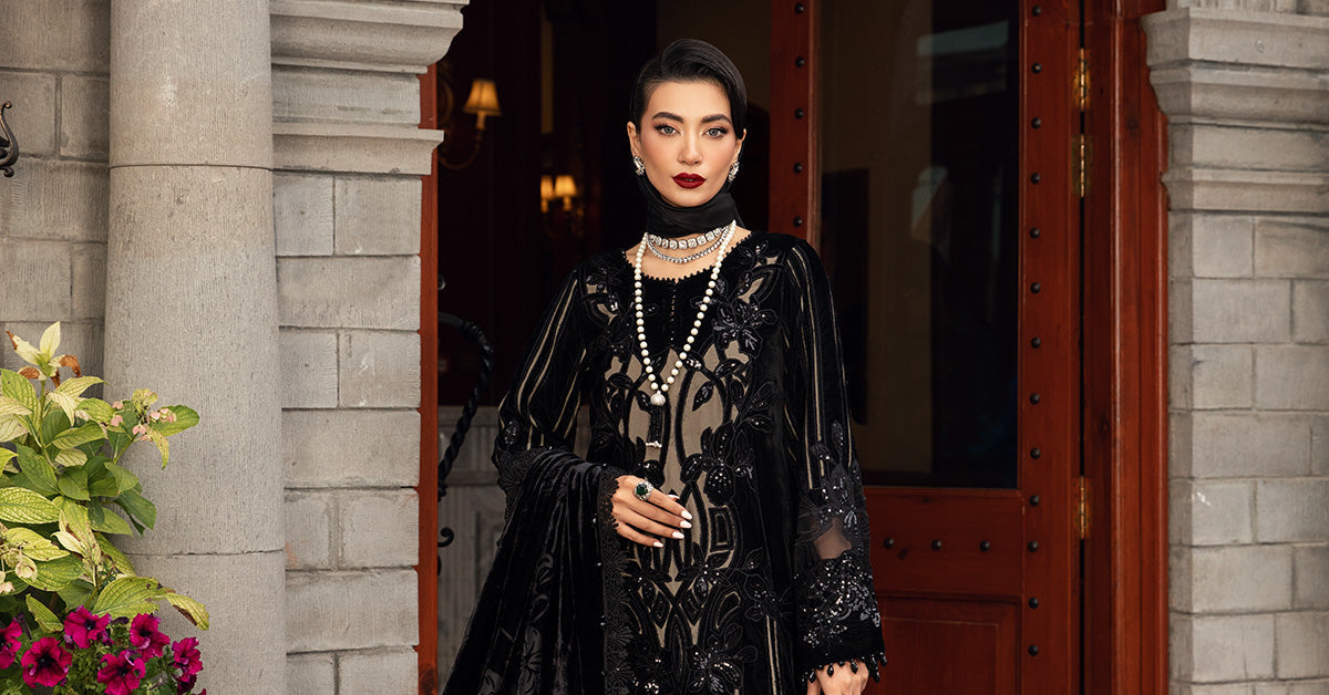 Maria B | Winter Luxe 24 | Velvet DL-1205 -  Maria B Ladies Clothes - Original Designer Dress - House of Maryam