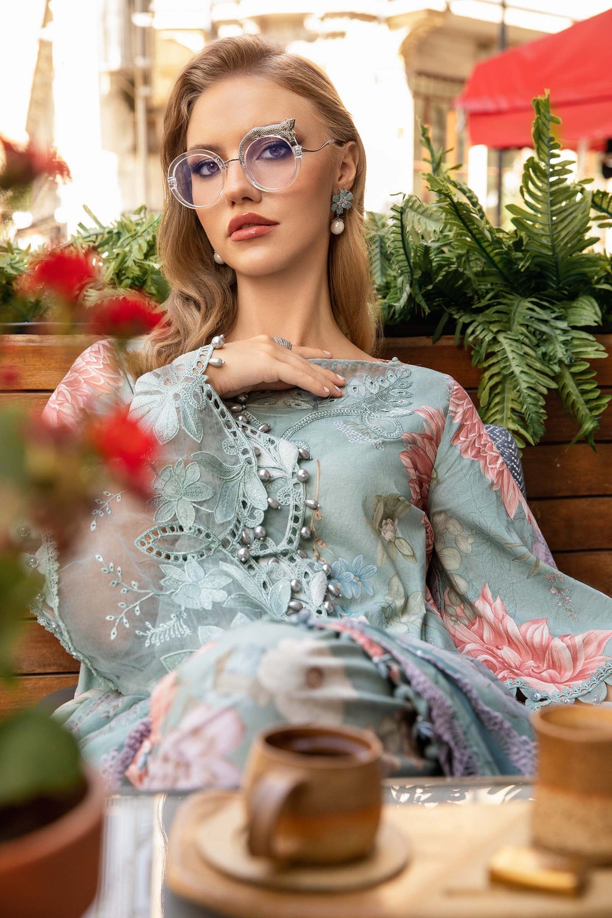 Maria B | M Prints Fall Edit 24 |  MPT-2306-A -  Maria B Luxury - Original Designer Dress - House of Maryam
