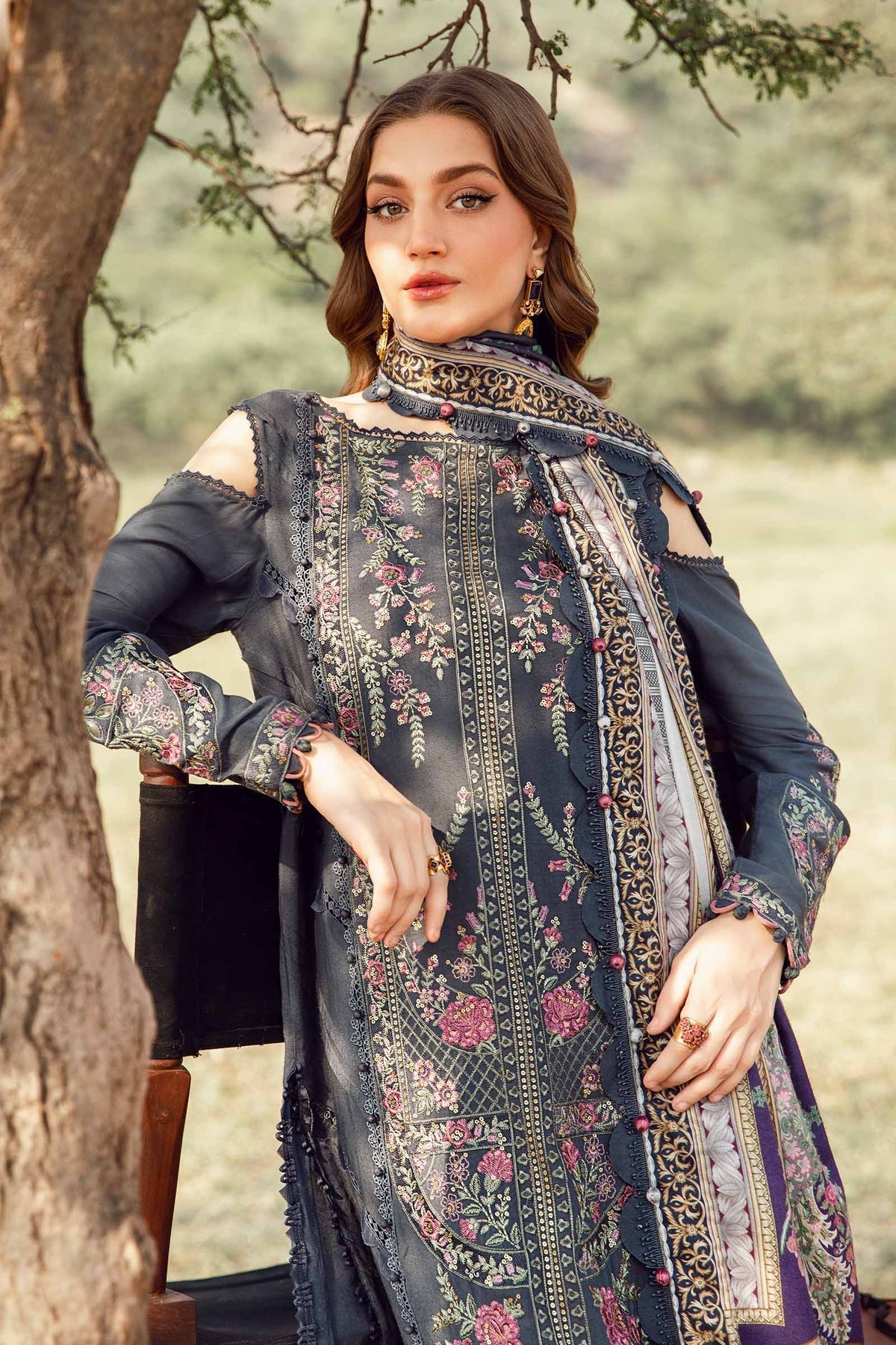 Maria B | M Prints Winter 24 | MPT-2406-A -  Maria B Ladies Clothes - Original Designer Dress - House of Maryam