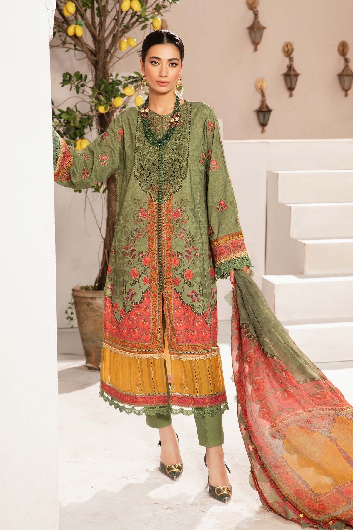 Maria.B | M Print Eid Edit | MPT-2206-A -  Maria B Luxury - Original Designer Dress - House of Maryam