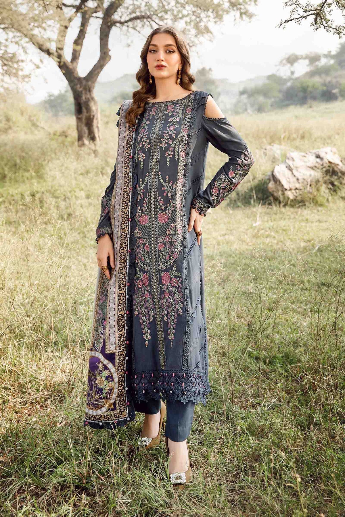 Maria B | M Prints Winter 24 | MPT-2406-A -  Maria B Ladies Clothes - Original Designer Dress - House of Maryam