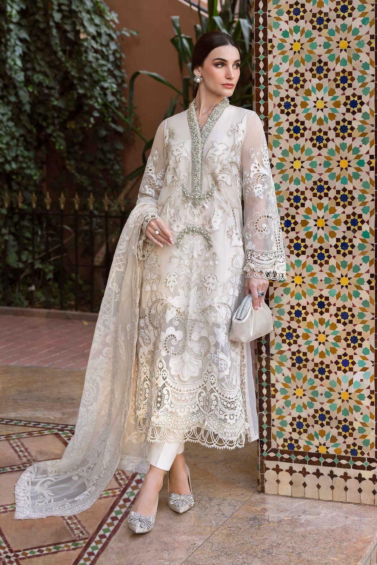 Maria B | Luxury Lawn 25 | D-2506-A -  Maria B Ladies Clothes - Original Designer Dress - House of Maryam