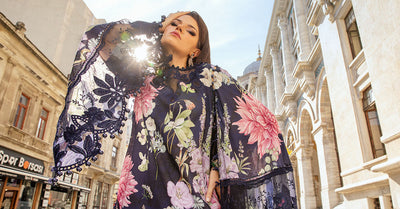 Maria B | M Prints Fall Edit 24 | MPT-2306-B -  Maria B Luxury - Original Designer Dress - House of Maryam