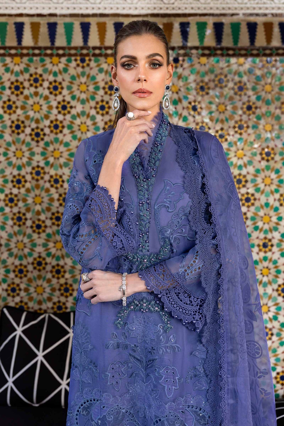 Maria B | Luxury Lawn 25 | D-2506-B -  Maria B Ladies Clothes - Original Designer Dress - House of Maryam