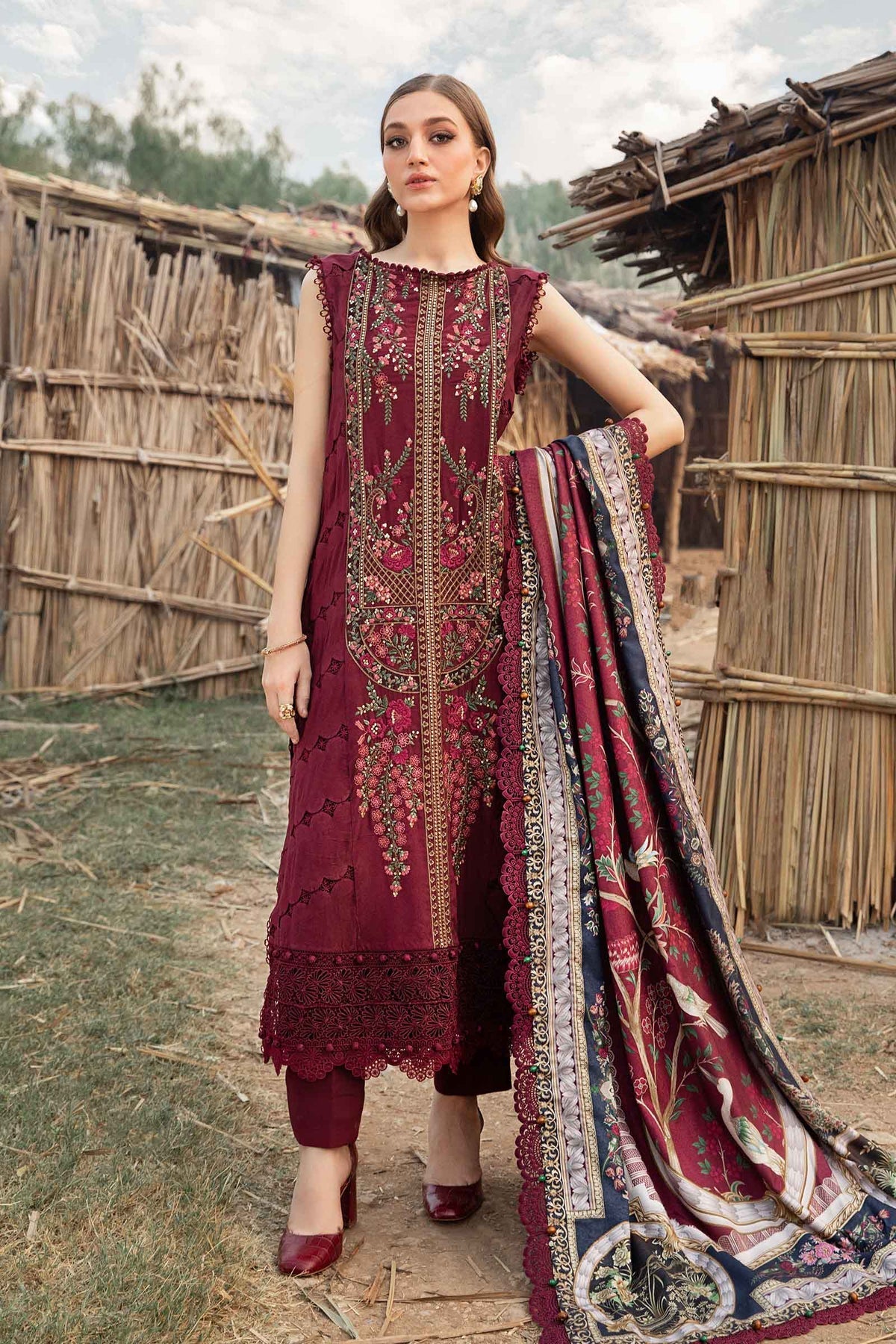 Maria B | M Prints Winter 24 | MPT-2406-B -  Maria B Ladies Clothes - Original Designer Dress - House of Maryam