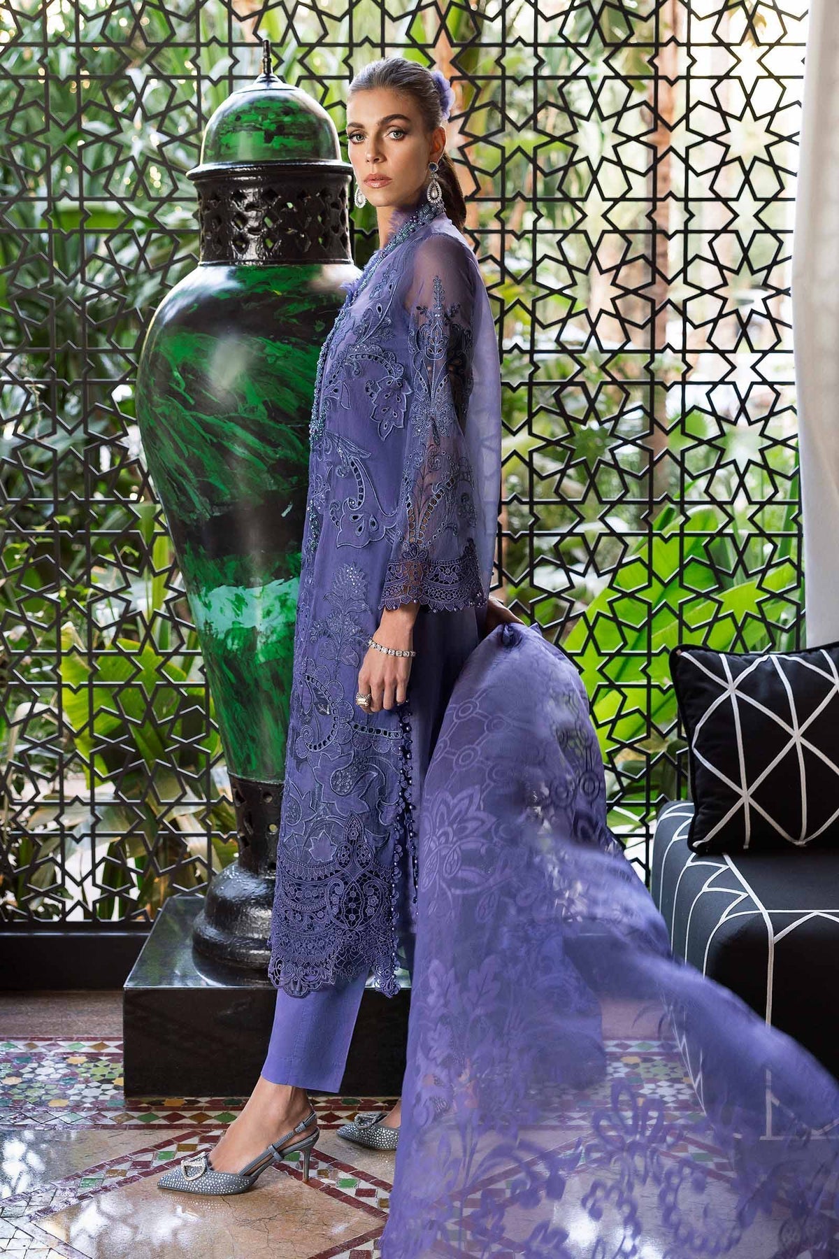 Maria B | Luxury Lawn 25 | D-2506-B -  Maria B Ladies Clothes - Original Designer Dress - House of Maryam