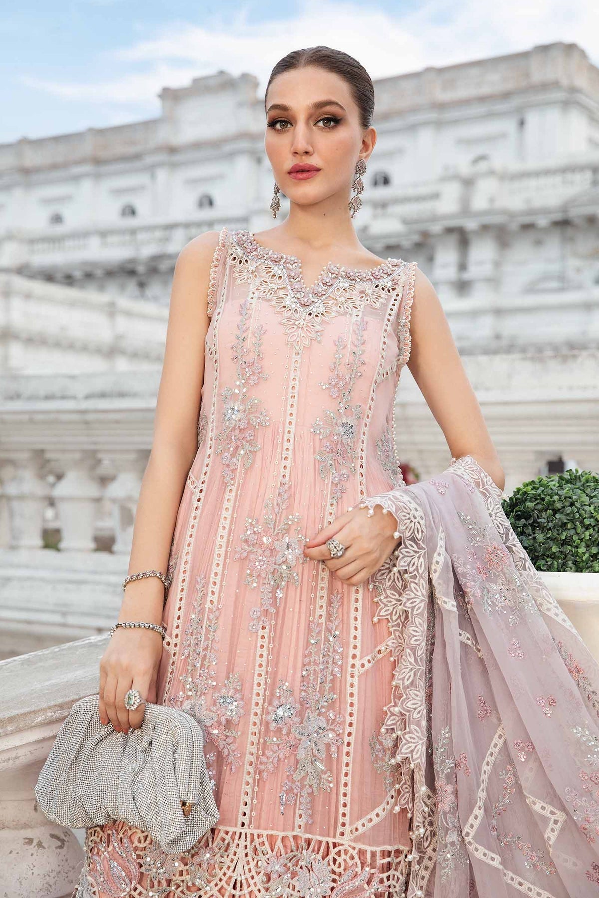 Maria B | Chiffon Formals 24 | Chiffon Suit | MPC-24-106 -  Maria B Formal - Original Designer Dress - House of Maryam