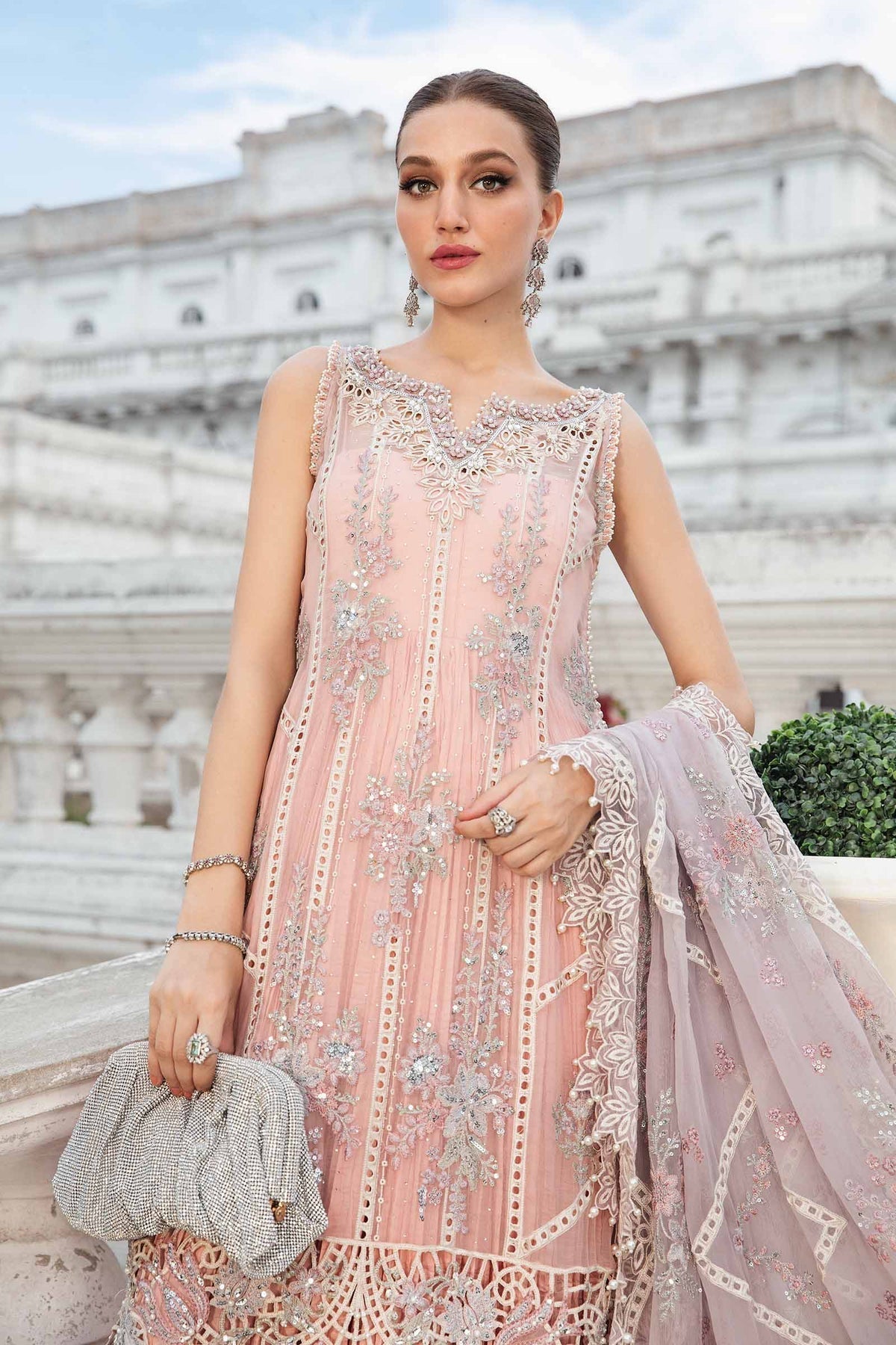Maria B | Chiffon Formals 24 | Chiffon Suit | MPC-24-106 -  Maria B Formal - Original Designer Dress - House of Maryam