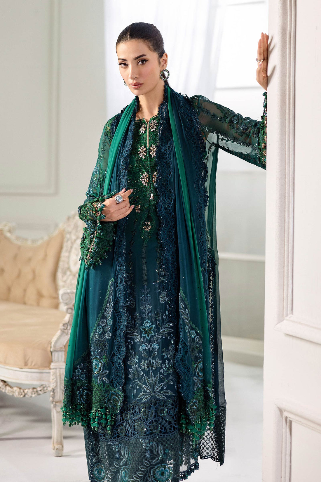 Maria B | Embroidered Chiffon Suit | MPC-25-106