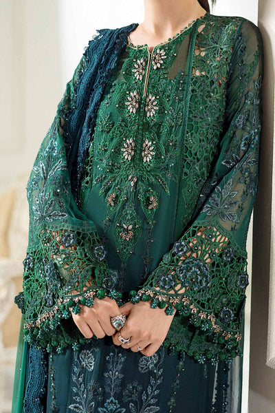 Maria B | Embroidered Chiffon Suit | MPC-25-106 -  Maria B Unstitched Chiffon - Original Designer Dress - House of Maryam