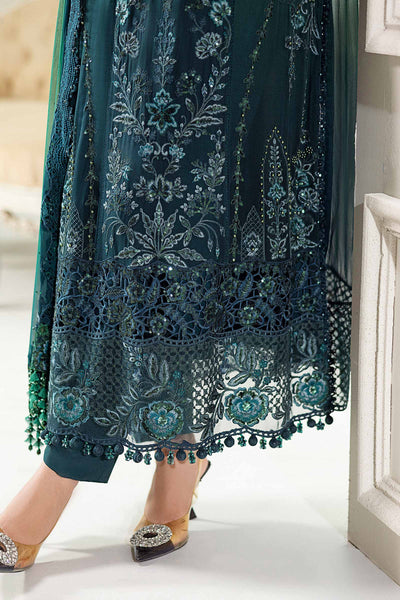 Maria B | Embroidered Chiffon Suit | MPC-25-106 -  Maria B Unstitched Chiffon - Original Designer Dress - House of Maryam