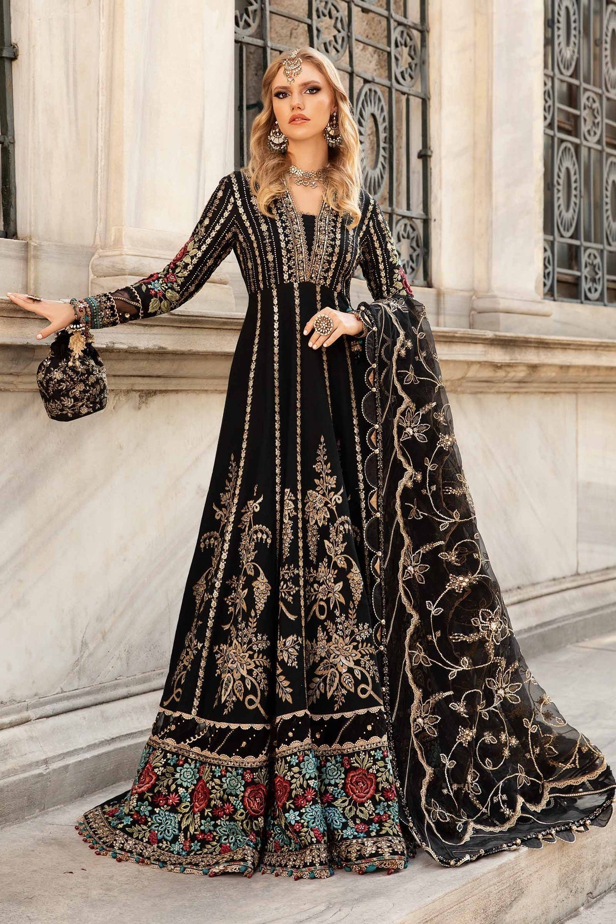 Maria B | Sateen Formals 24 | CST-806 -  Maria B Formal - Original Designer Dress - House of Maryam