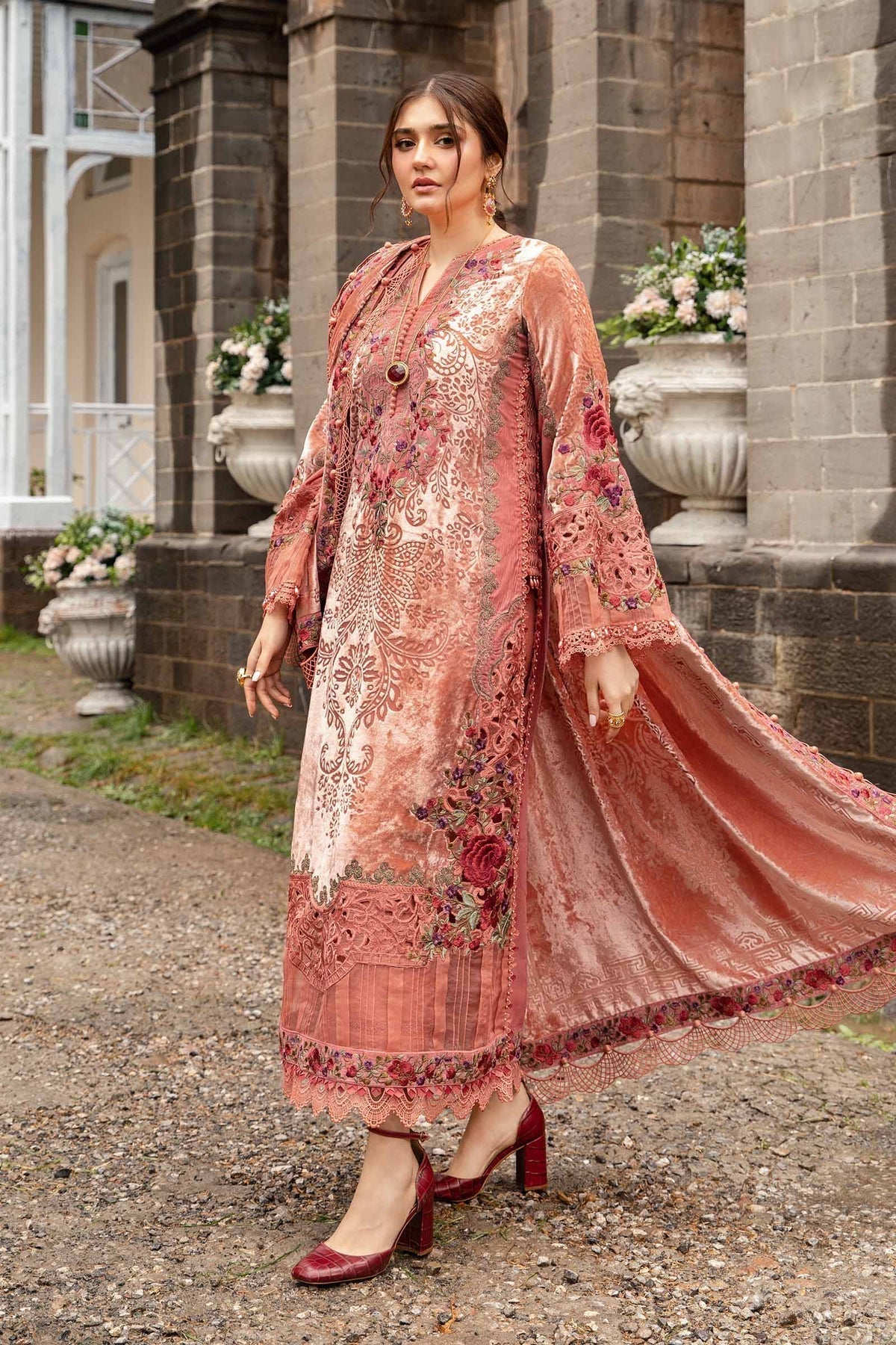 Maria B | Winter Luxe 24 | Velvet DL-1206 by Designer Maria B - House of Maryam - Pakistani Designer Ethnic Wear in {{ shop.shopifyCountryName }}