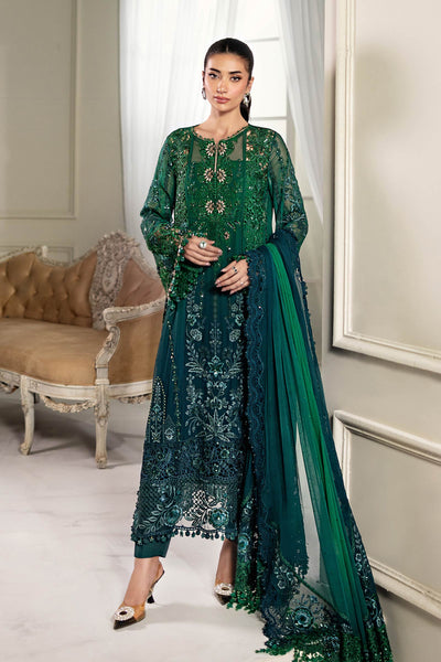 Maria B | Embroidered Chiffon Suit | MPC-25-106 -  Maria B Unstitched Chiffon - Original Designer Dress - House of Maryam