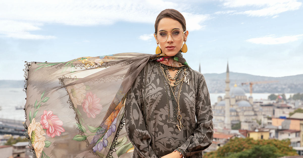 Maria B | M Prints Fall Edit 24 | MPT-2307-A -  Maria B Luxury - Original Designer Dress - House of Maryam