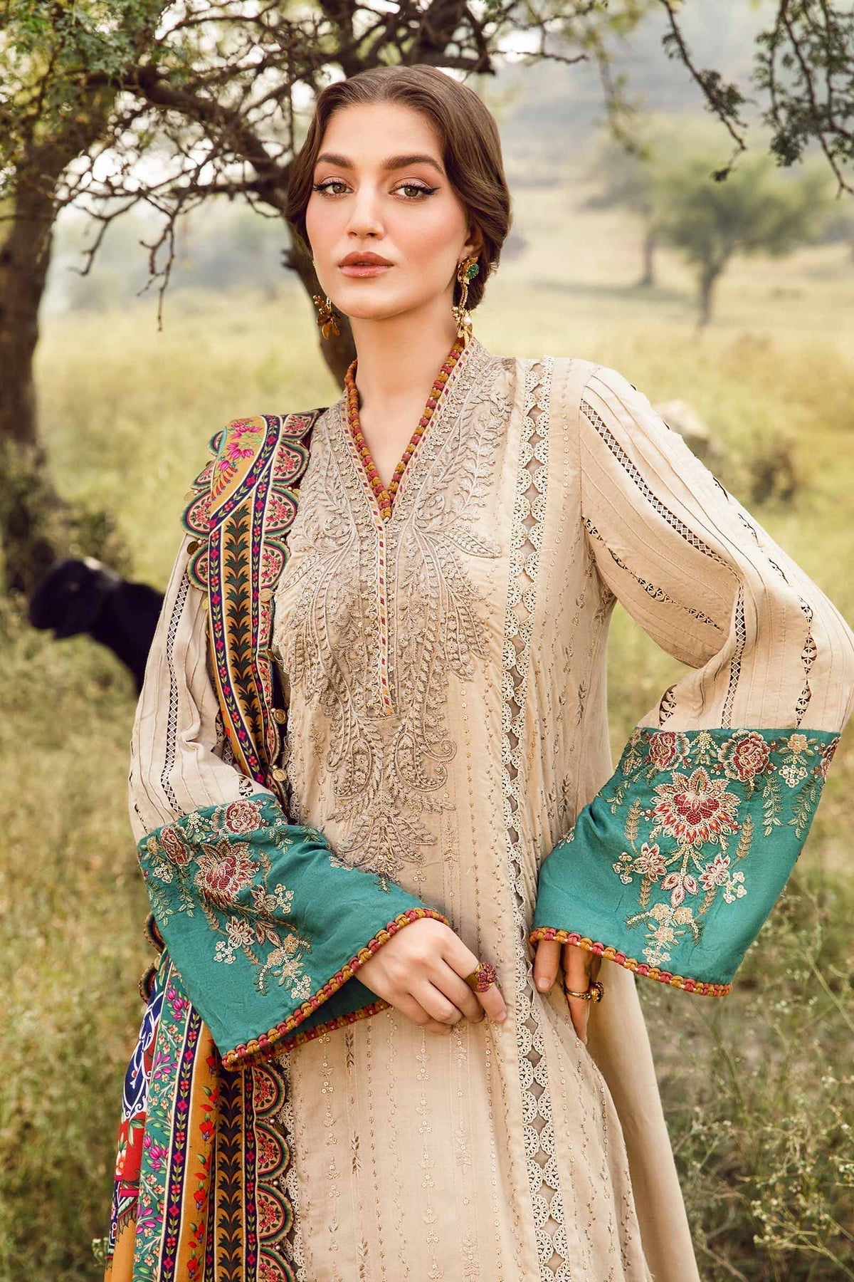 Maria B | M Prints Winter 24 | MPT-2407-A -  Maria B Ladies Clothes - Original Designer Dress - House of Maryam