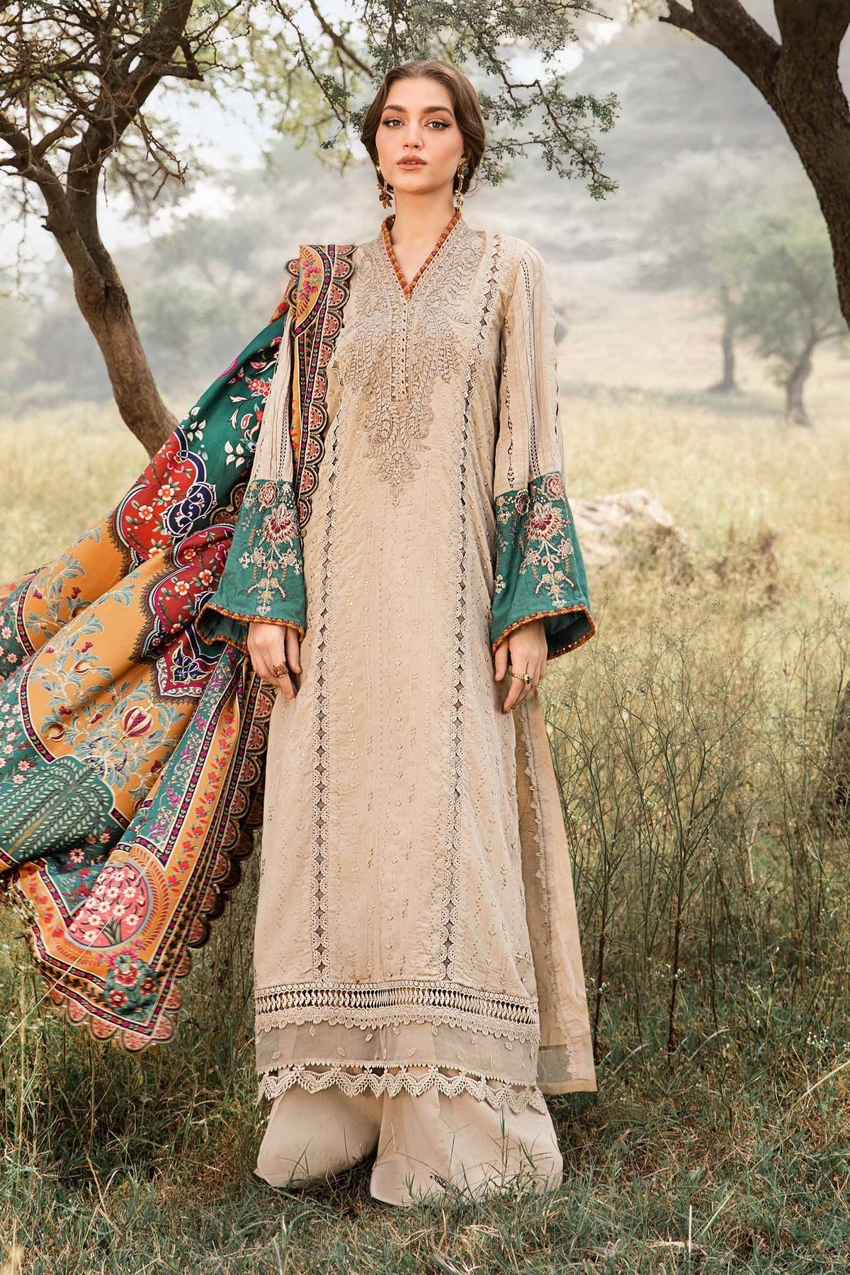 Maria B | M Prints Winter 24 | MPT-2407-A -  Maria B Ladies Clothes - Original Designer Dress - House of Maryam