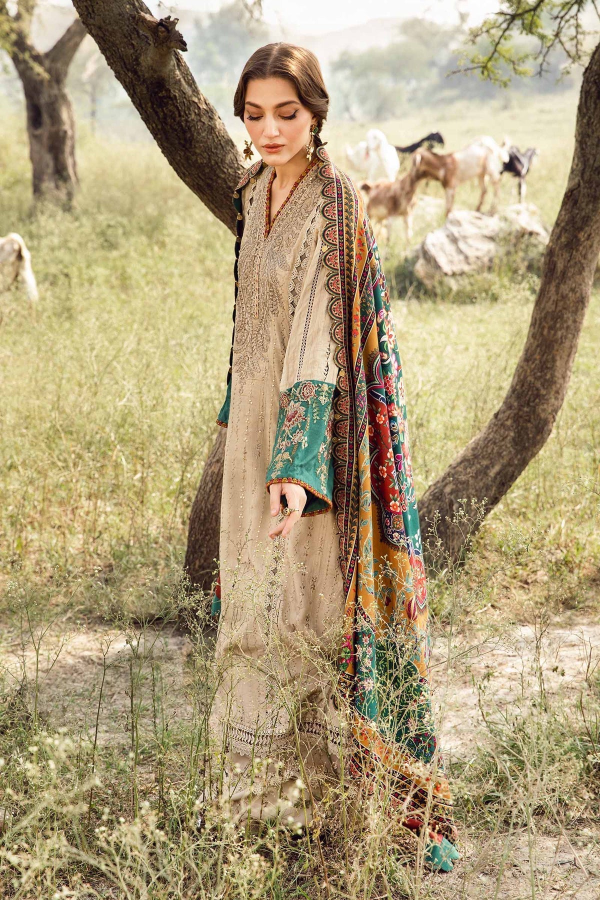 Maria B | M Prints Winter 24 | MPT-2407-A -  Maria B Ladies Clothes - Original Designer Dress - House of Maryam