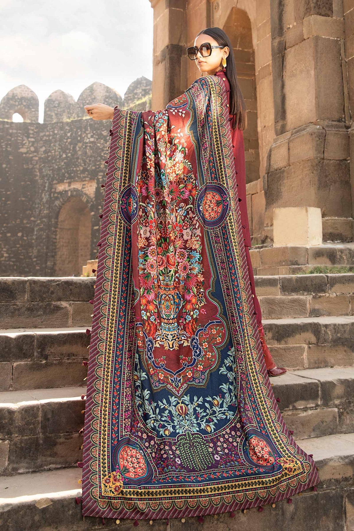 Maria B | M Prints Winter 24 | MPT-2407-B -  Maria B Ladies Clothes - Original Designer Dress - House of Maryam
