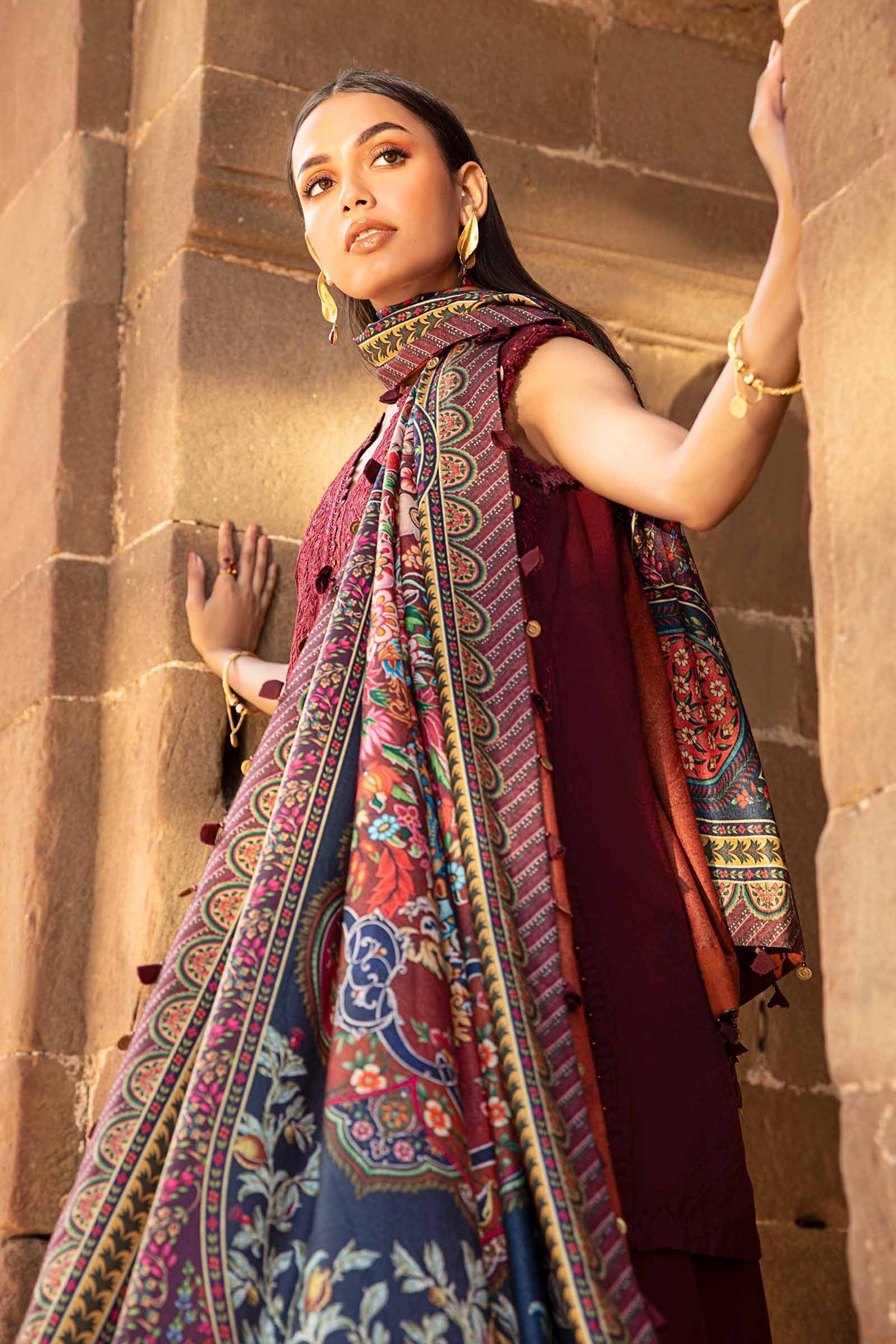 Maria B | M Prints Winter 24 | MPT-2407-B -  Maria B Ladies Clothes - Original Designer Dress - House of Maryam