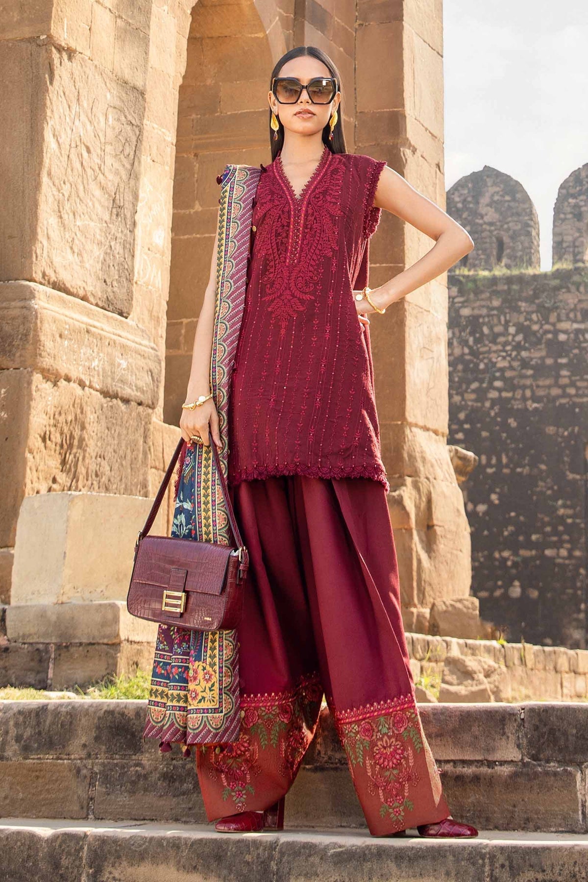 Maria B | M Prints Winter 24 | MPT-2407-B -  Maria B Ladies Clothes - Original Designer Dress - House of Maryam
