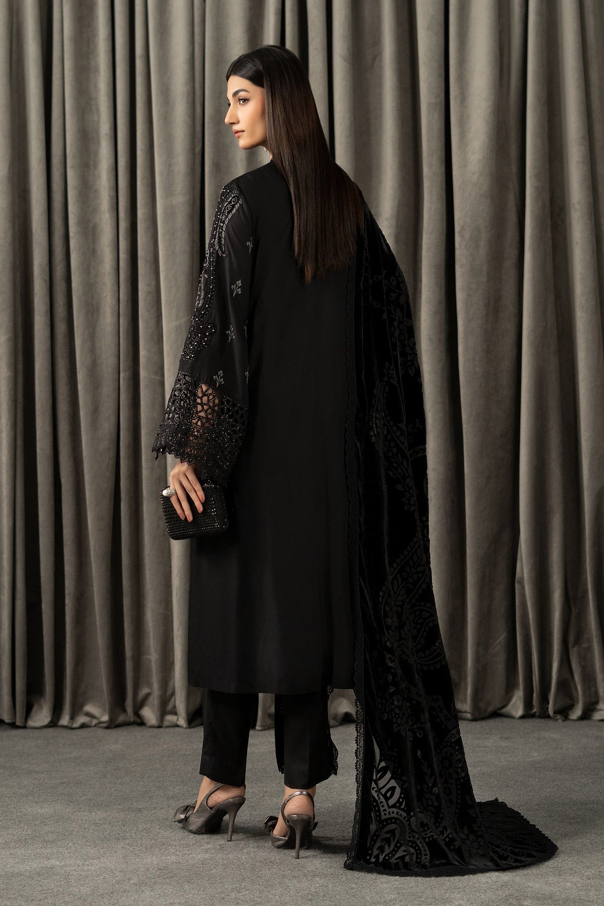 Maria B | Winter Luxe Pret 25 | WLS-1307-Black