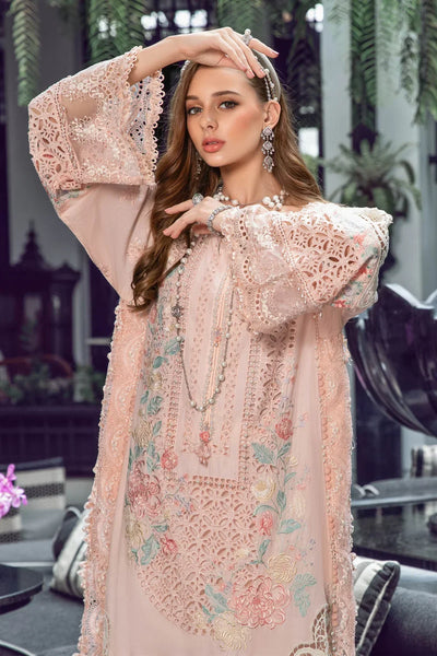 Maria B | Luxury Lawn | EL-23-07-Peach -  Maria B Luxury - Original Designer Dress - House of Maryam