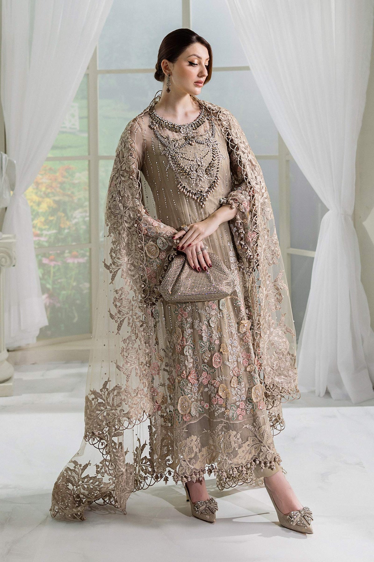 Maria B | Chiffon 25 |  MPC-25-107 -  Maria B Ladies Clothes - Original Designer Dress - House of Maryam