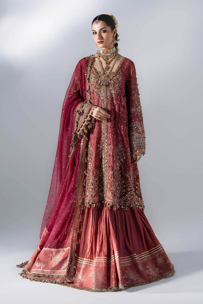Maria B | Mbroidered Wedding Formals 26 | BD-3108-Deep Salmon pink