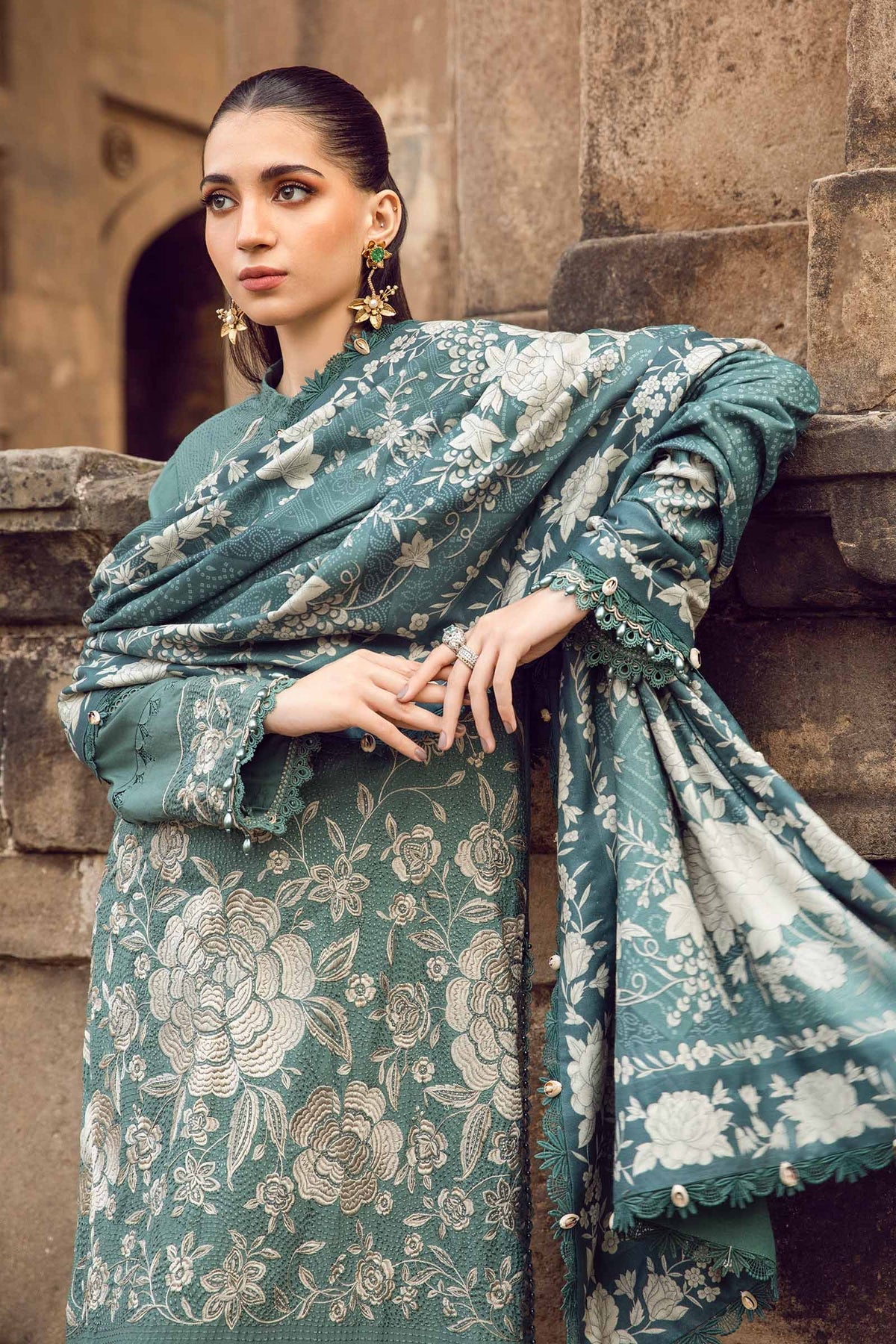 Maria B | M Prints Winter 24 | MPT-2408-A -  Maria B Ladies Clothes - Original Designer Dress - House of Maryam