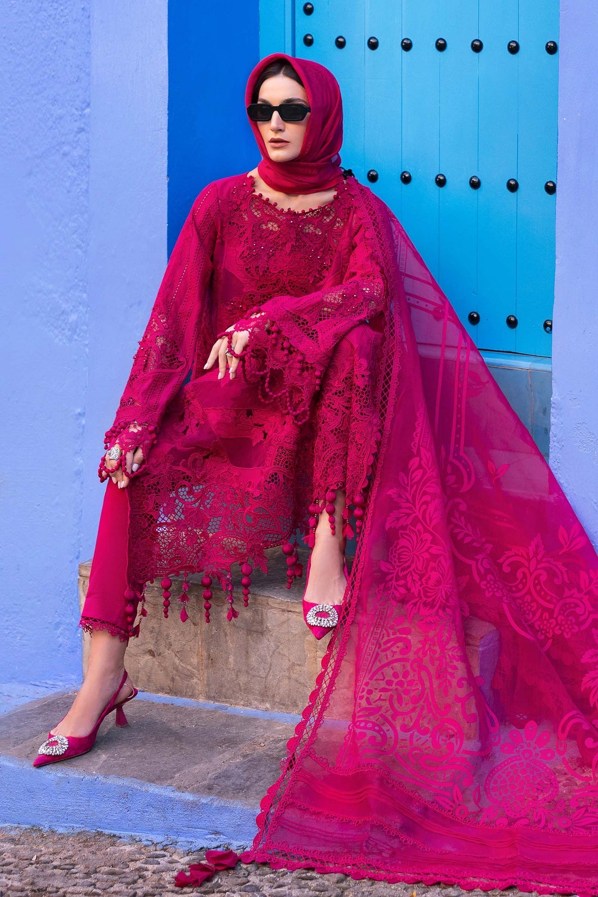Maria B | Luxury Lawn 25 | D-2508-A -  Maria B Ladies Clothes - Original Designer Dress - House of Maryam