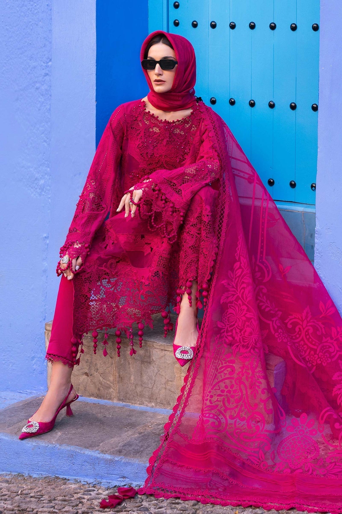 Maria B | Luxury Lawn 25 | D-2508-A -  Maria B Ladies Clothes - Original Designer Dress - House of Maryam
