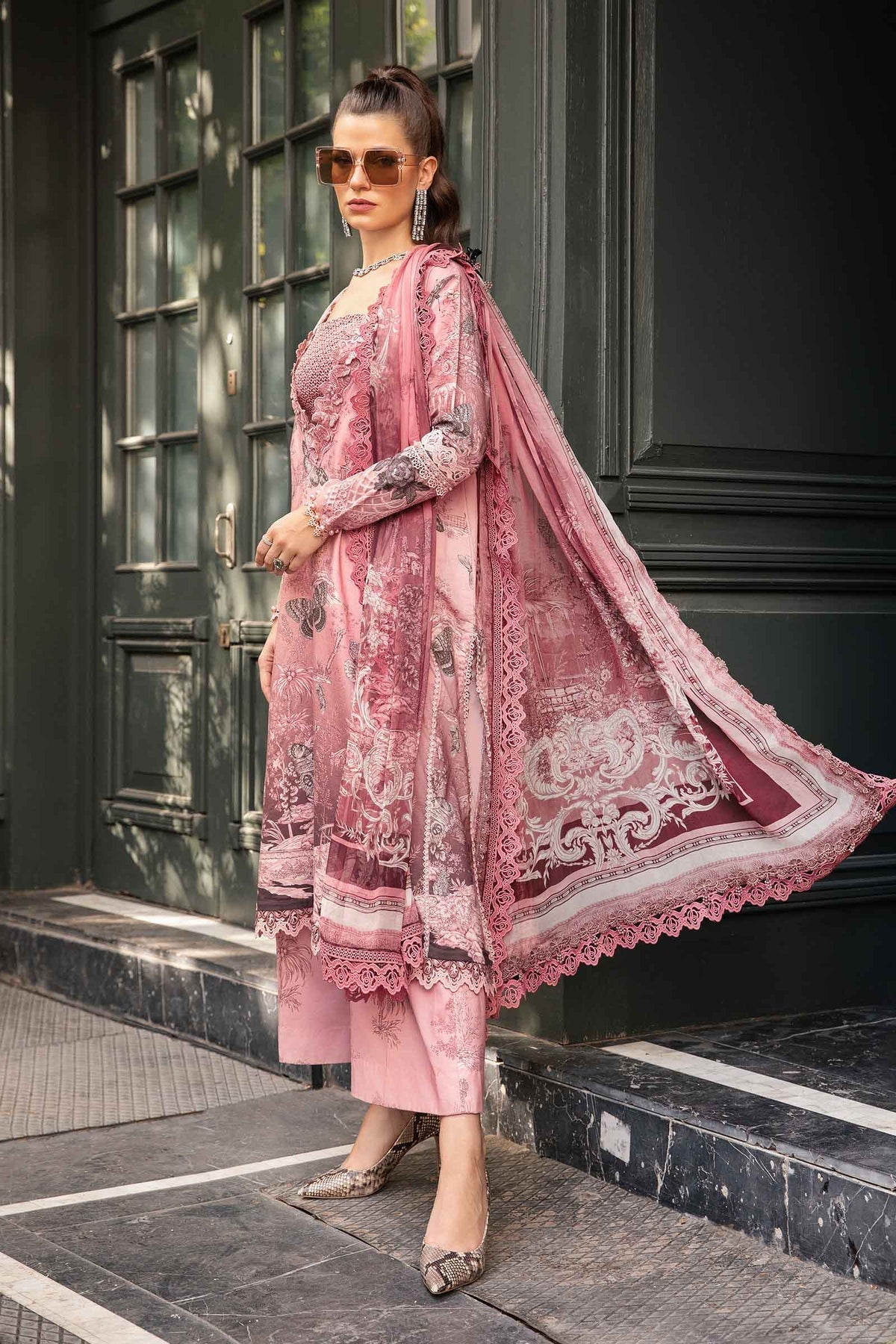 Maria B | M Prints Fall Edit 24 | MPT-2308-A -  Maria B Luxury - Original Designer Dress - House of Maryam