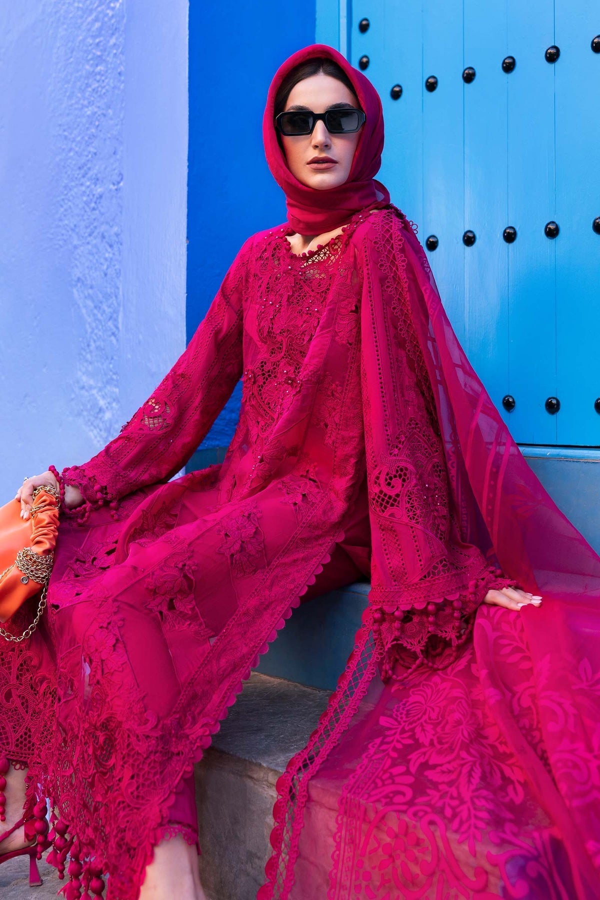 Maria B | Luxury Lawn 25 | D-2508-A -  Maria B Ladies Clothes - Original Designer Dress - House of Maryam