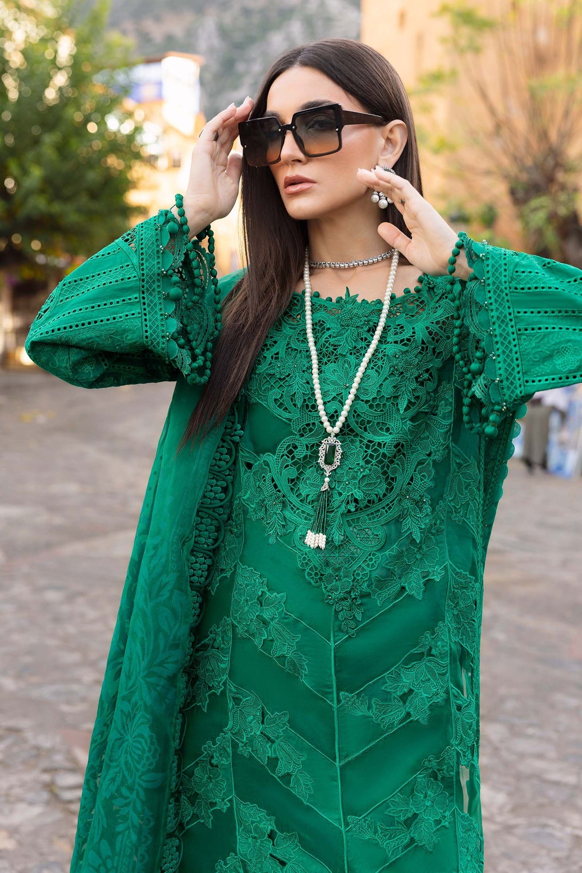Maria B | Luxury Lawn 25 | D-2508-B -  Maria B Ladies Clothes - Original Designer Dress - House of Maryam