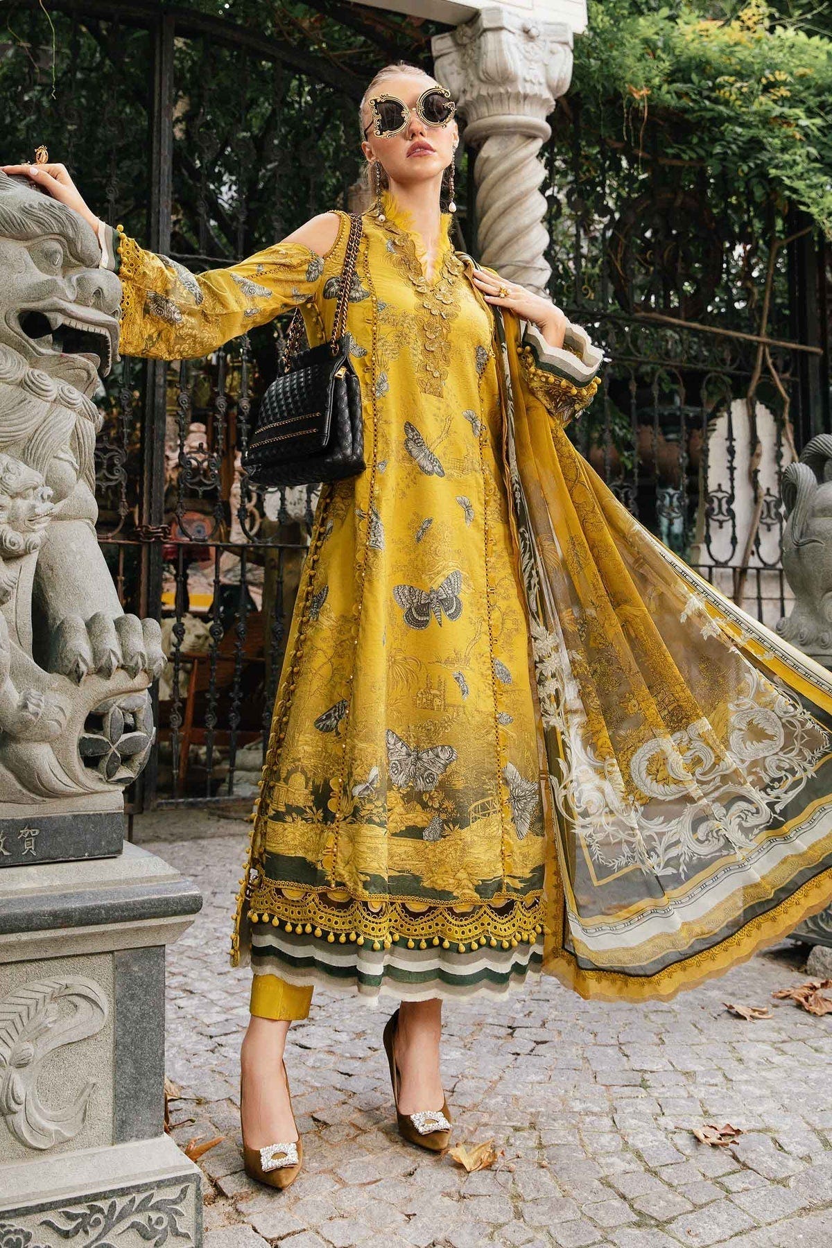 Maria B | M Prints Fall Edit 24 | MPT-2308-B -  Maria B Luxury - Original Designer Dress - House of Maryam