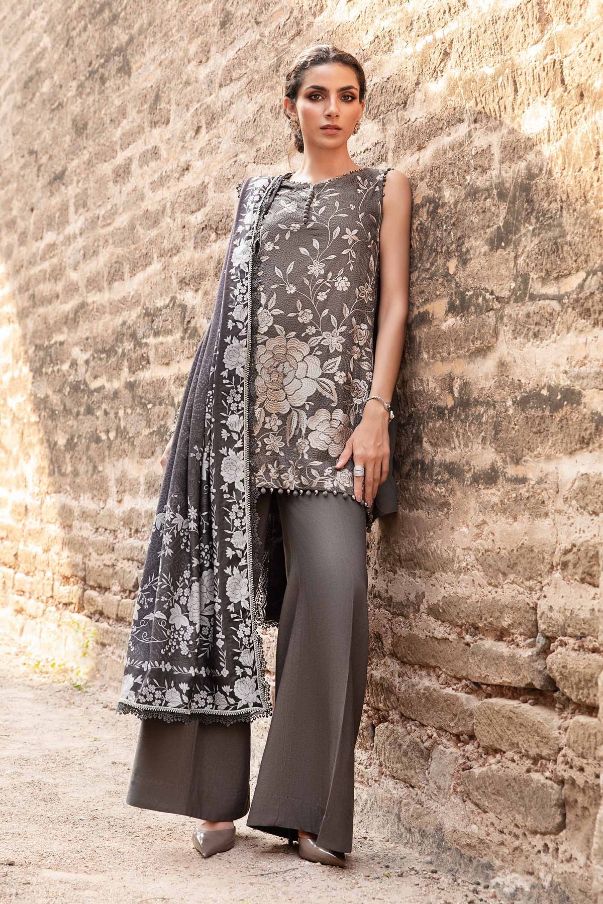 Maria B | M Prints Winter 24 | MPT-2408-B -  Maria B Ladies Clothes - Original Designer Dress - House of Maryam