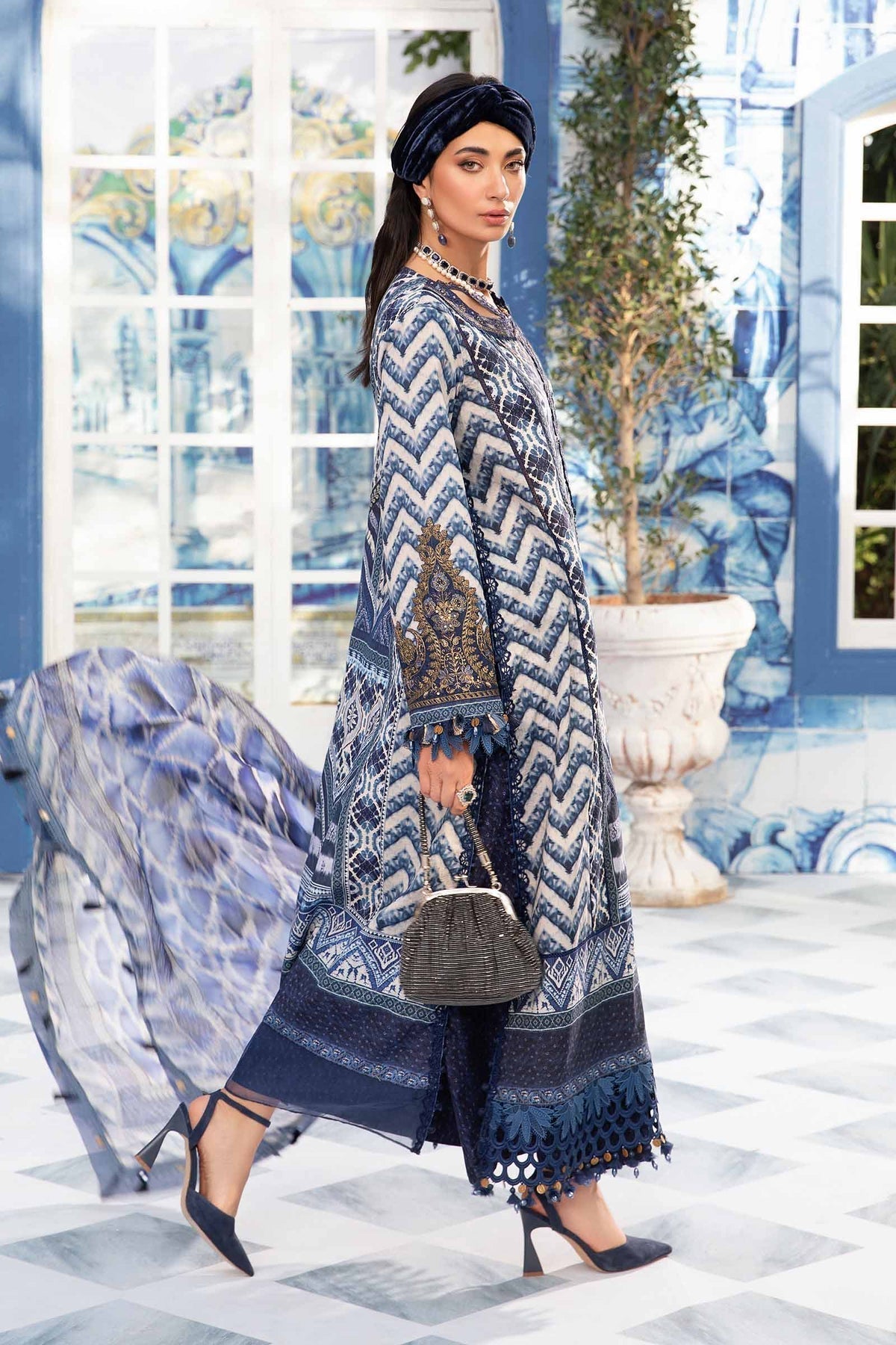 Maria.B | M Print Eid Edit | MPT-2208-B -  Maria B Luxury - Original Designer Dress - House of Maryam