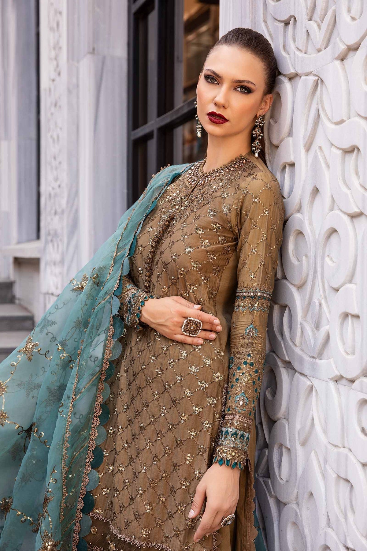 Maria B | Sateen Formals 24 | CST-808 -  Maria B Formal - Original Designer Dress - House of Maryam