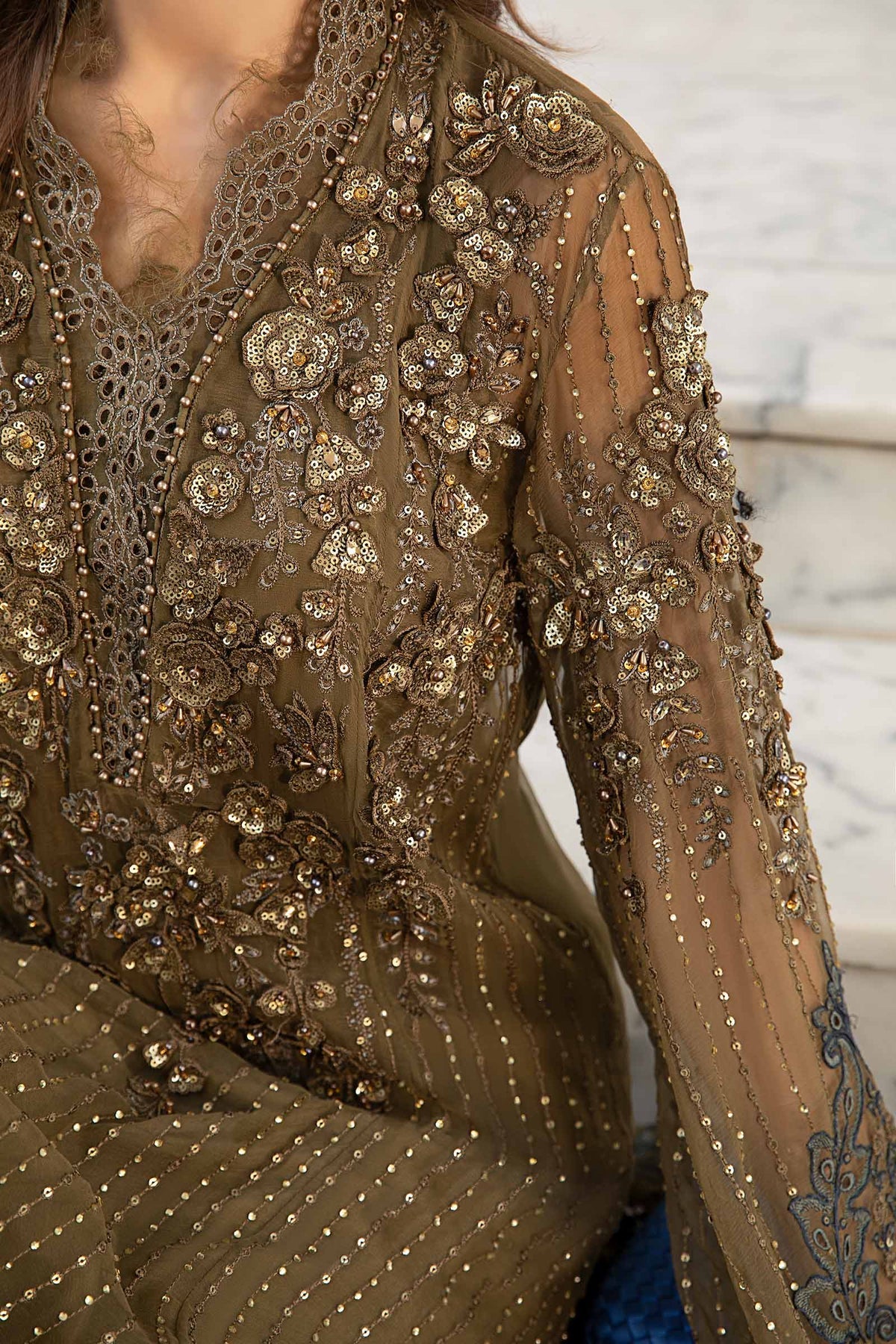 Maria B | Chiffon Formals 24 | Chiffon Suit | MPC-24-108 -  Maria B Formal - Original Designer Dress - House of Maryam