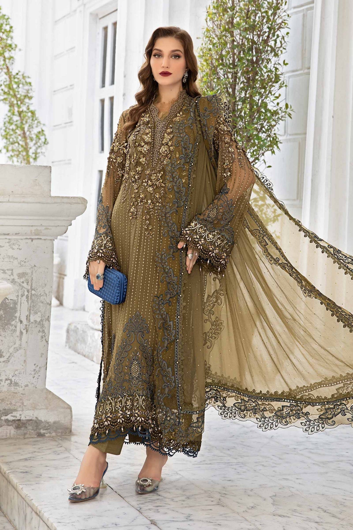 Maria B | Chiffon Formals 24 | Chiffon Suit | MPC-24-108 -  Maria B Formal - Original Designer Dress - House of Maryam