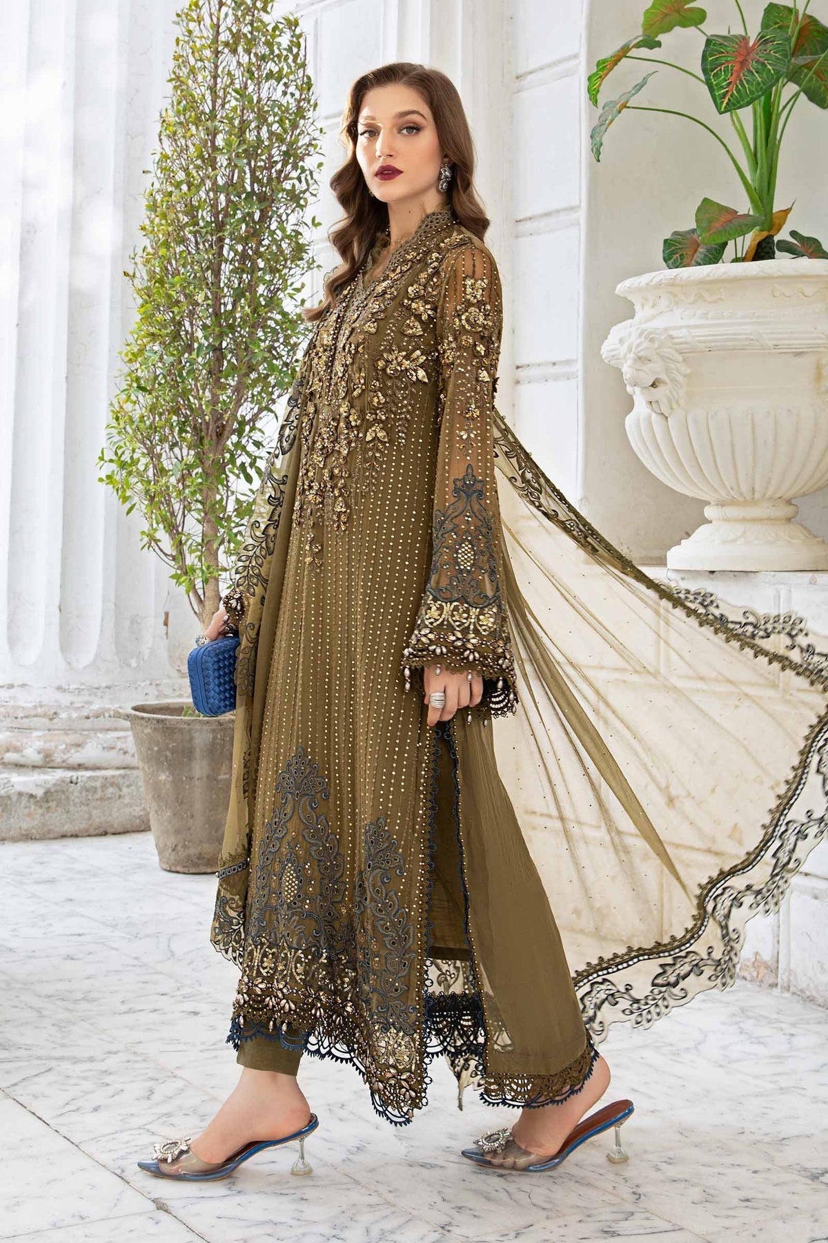 Maria B | Chiffon Formals 24 | Chiffon Suit | MPC-24-108 -  Maria B Formal - Original Designer Dress - House of Maryam