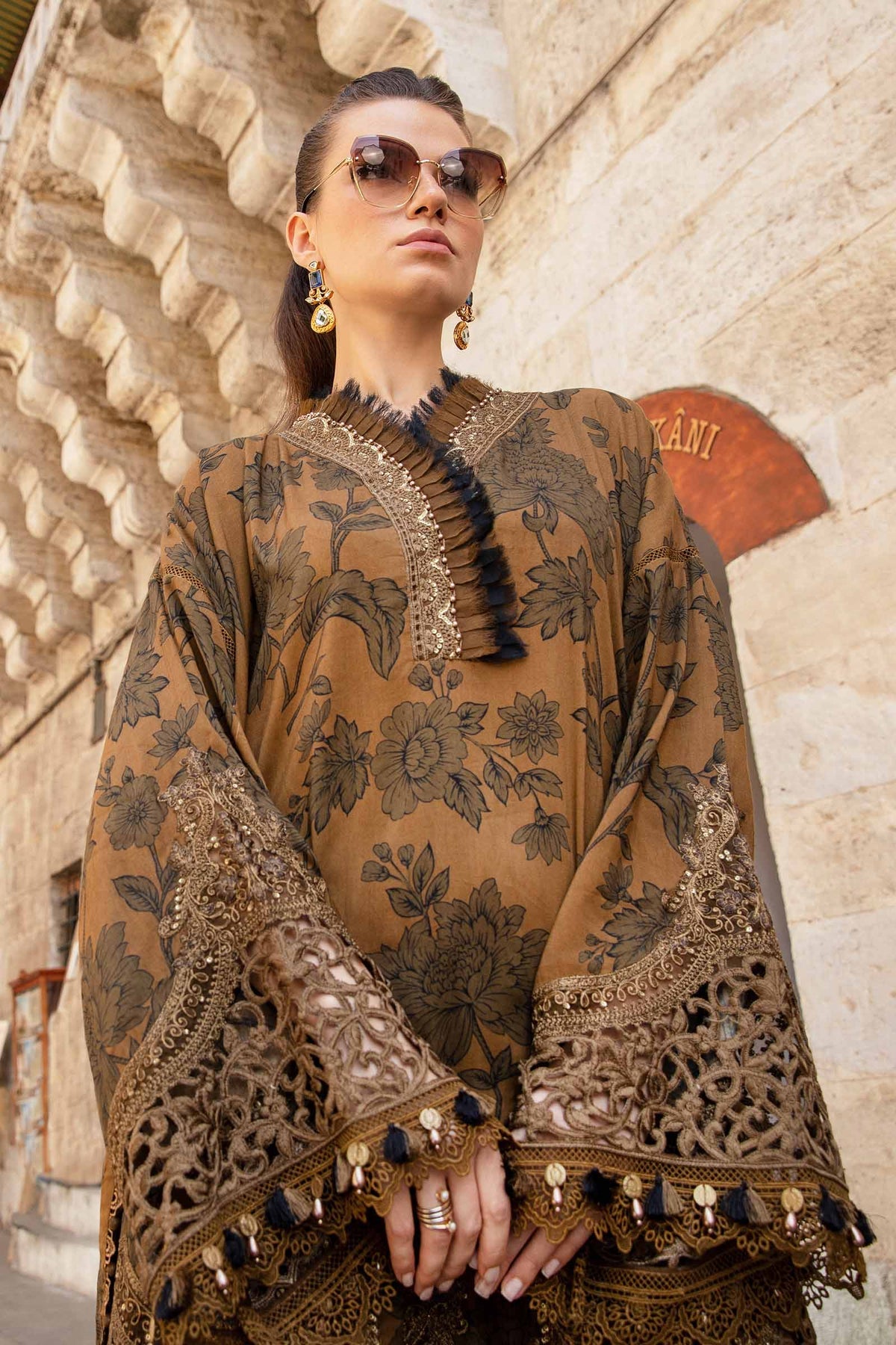 Maria B | M Prints Fall Edit 24 |  MPT-2309-A -  Maria B Luxury - Original Designer Dress - House of Maryam