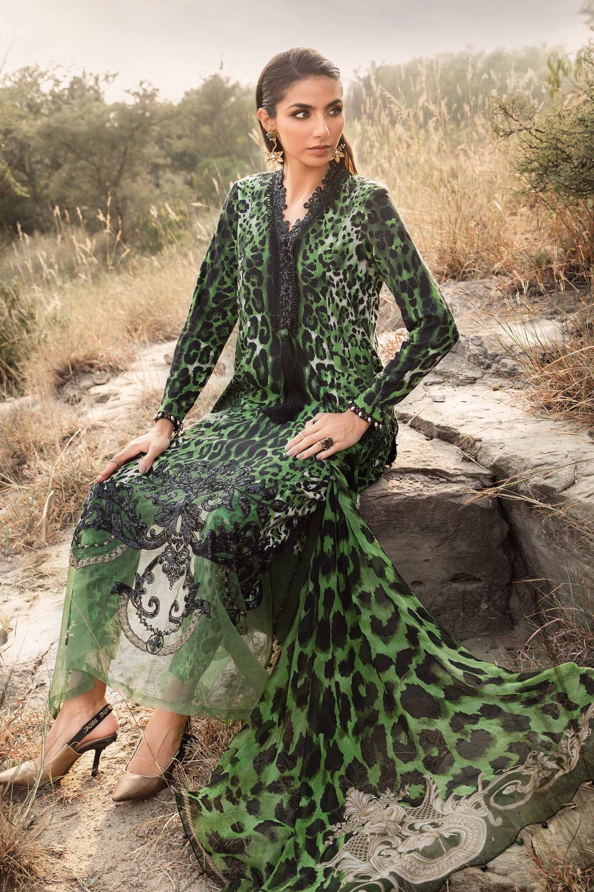 Maria B | M Prints Winter 24 | MPT-2409-A -  Maria B Ladies Clothes - Original Designer Dress - House of Maryam