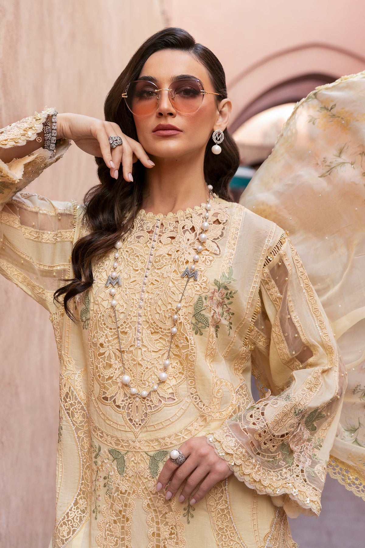 Maria B | Luxury Lawn 25 | D-2509-A -  Maria B Ladies Clothes - Original Designer Dress - House of Maryam