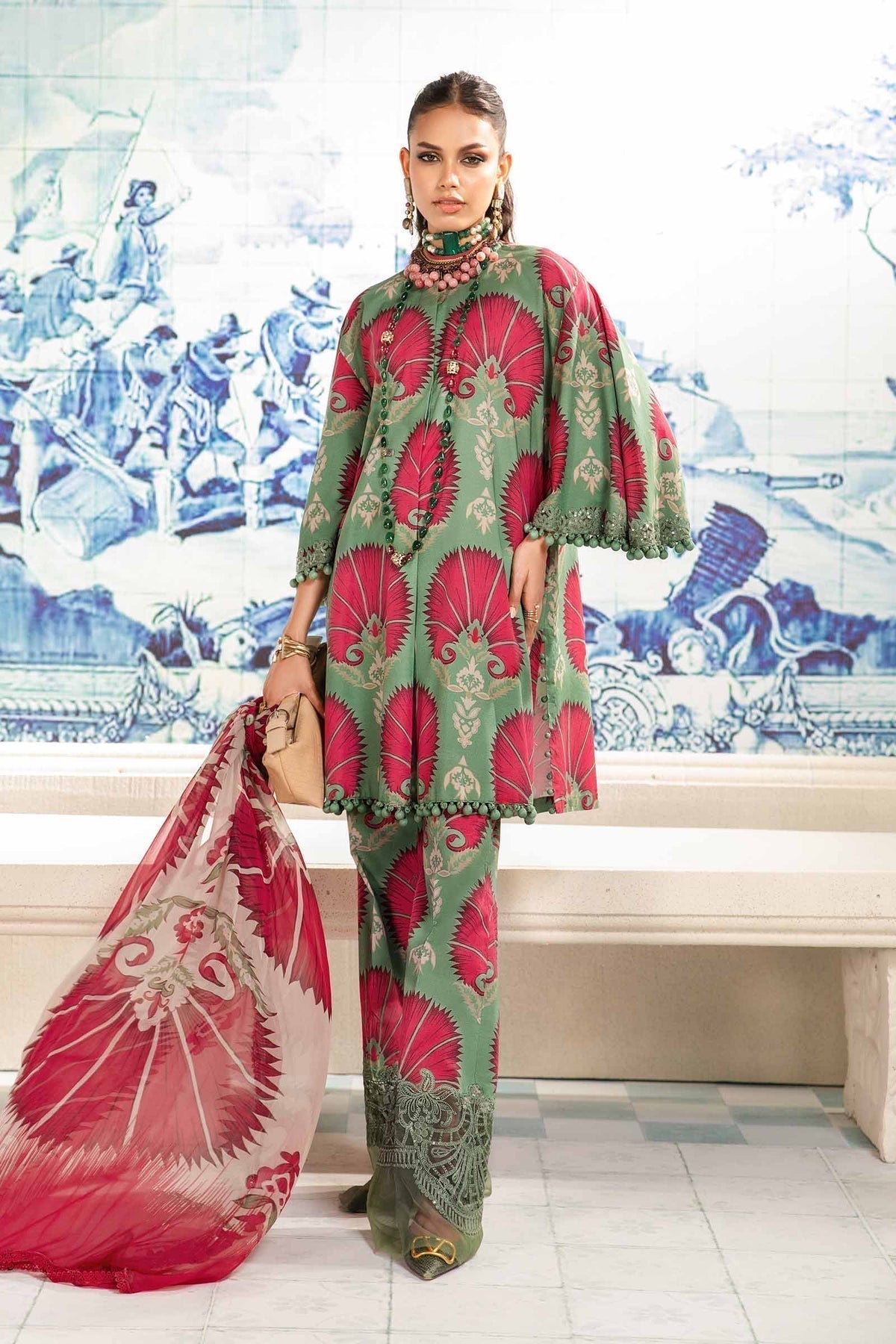 Maria.B | M Print Eid Edit | MPT-2209-A -  Maria B Luxury - Original Designer Dress - House of Maryam