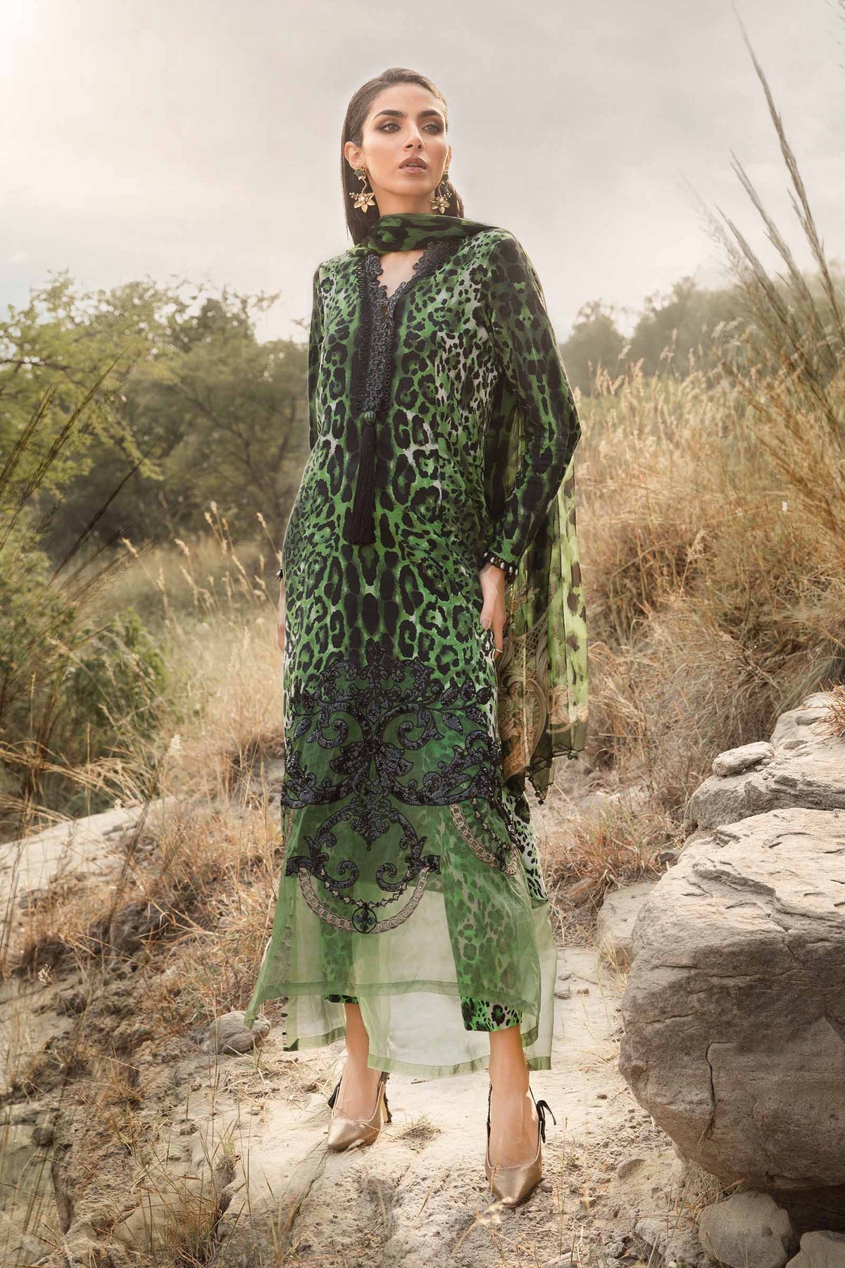 Maria B | M Prints Winter 24 | MPT-2409-A -  Maria B Ladies Clothes - Original Designer Dress - House of Maryam