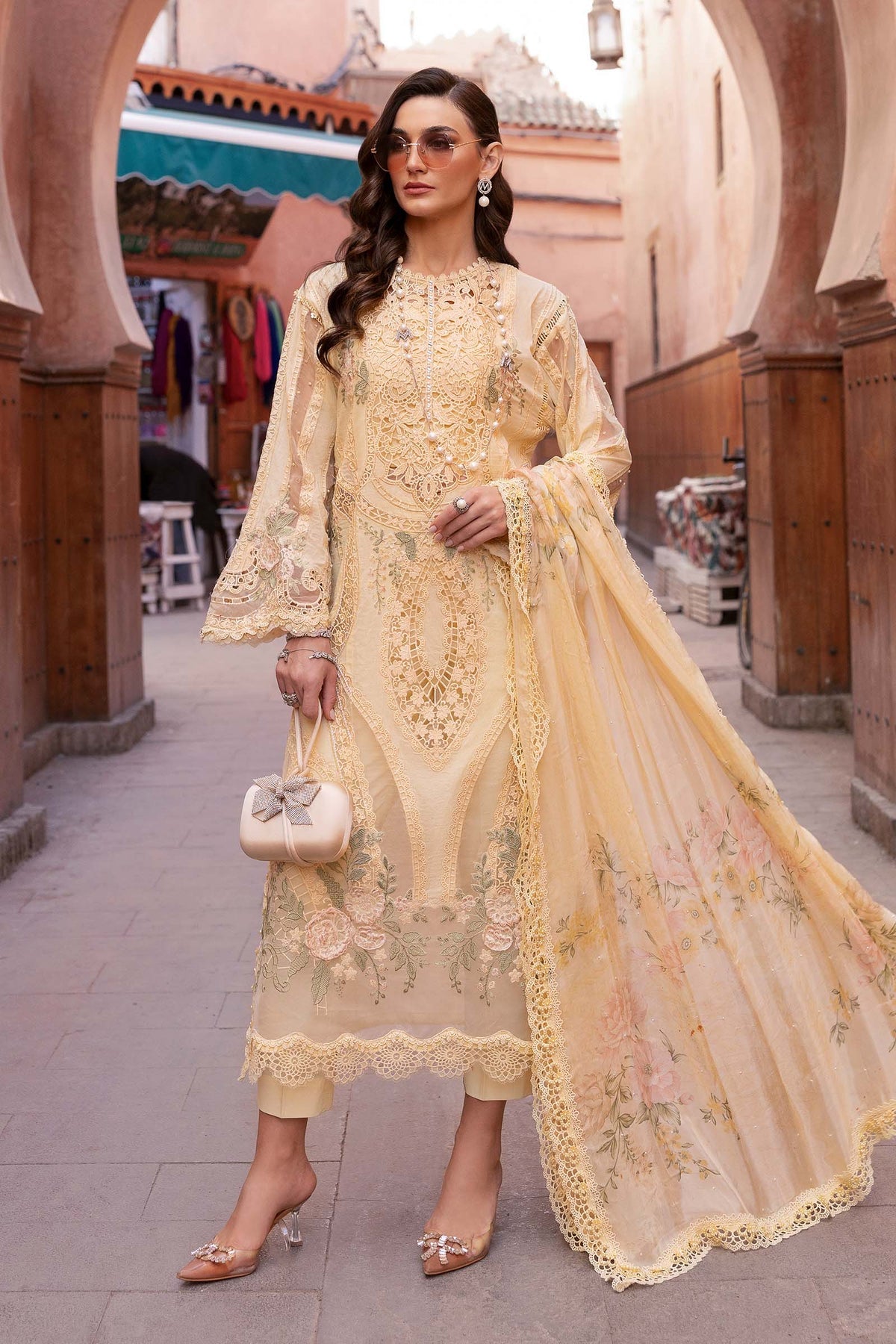 Maria B | Luxury Lawn 25 | D-2509-A -  Maria B Ladies Clothes - Original Designer Dress - House of Maryam