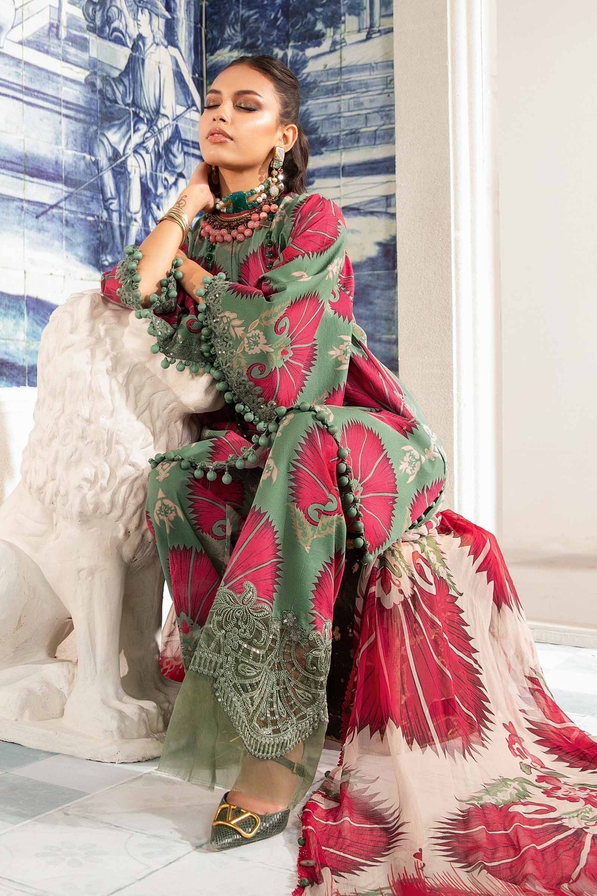 Maria.B | M Print Eid Edit | MPT-2209-A -  Maria B Luxury - Original Designer Dress - House of Maryam
