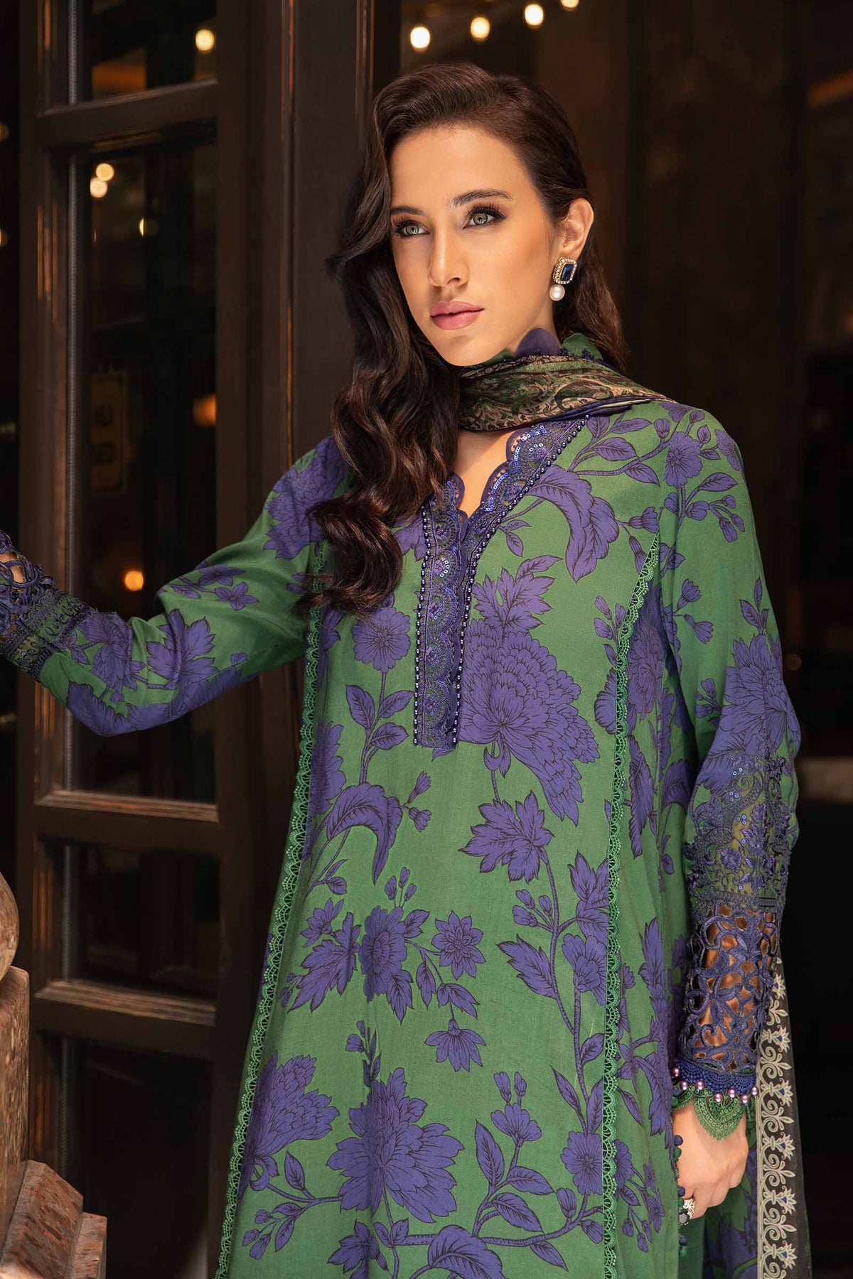 Maria B | M Prints Fall Edit 24 | MPT-2309-B -  Maria B Luxury - Original Designer Dress - House of Maryam